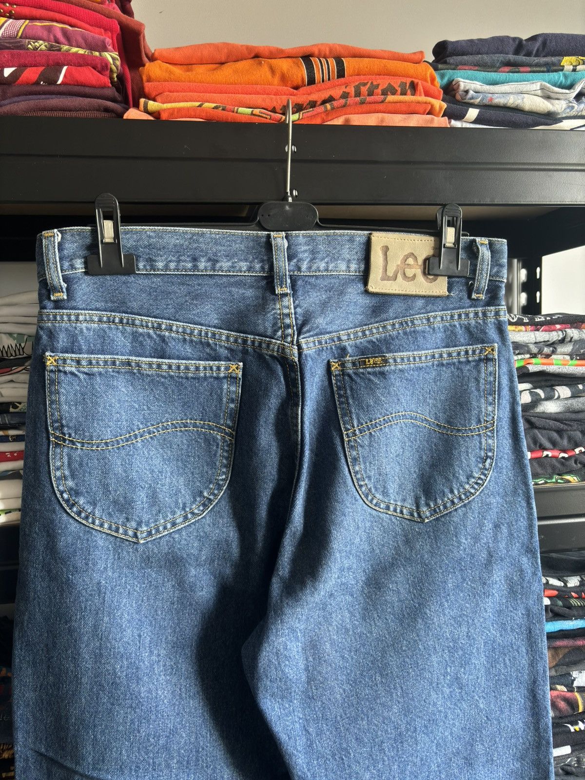 Lee × Vintage Vintage Lee MR Jeans Wash Denim Straight Made USA 90s Size US 34 / EU 50 - 2 Thumbnail