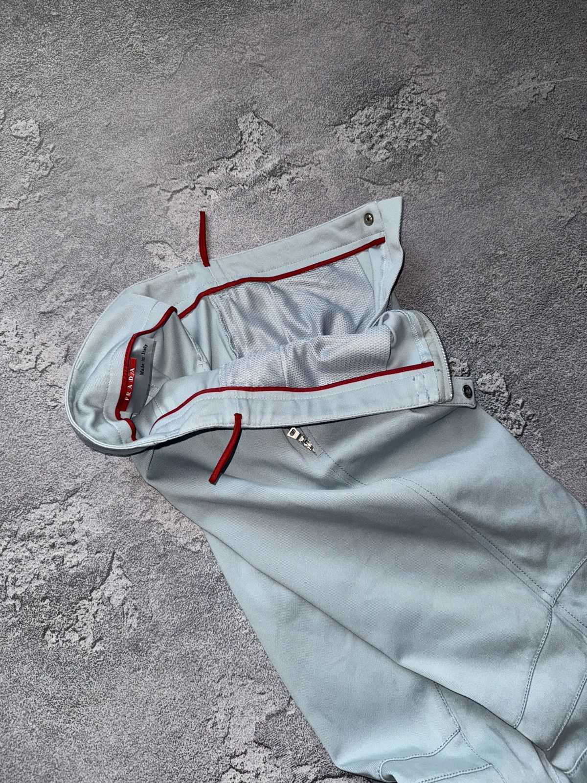 Prada × Vintage Prada 42 blue zip vintage sweat pant trouser chino zip jean Size 28" / US 6 / IT 42 - 23 Thumbnail