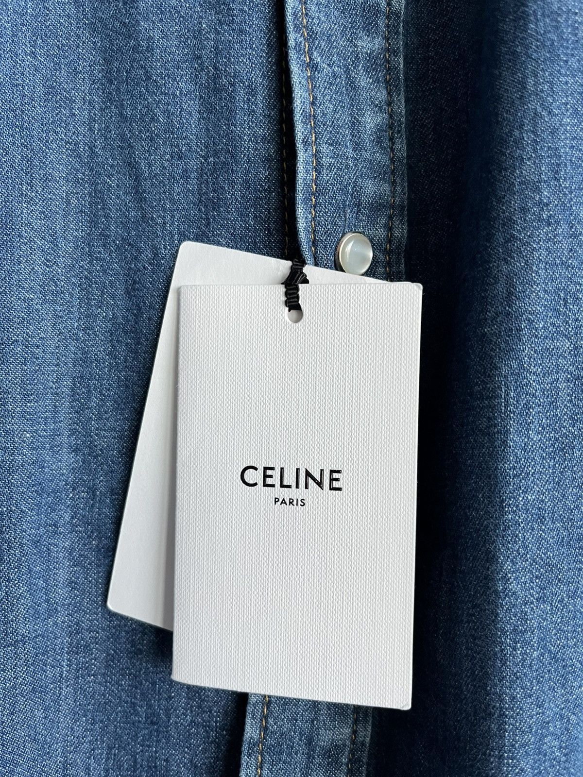 Celine × Hedi Slimane Brand New Rare Classic Hedi Slimane Celine Denim Shirt Size US XL / EU 56 / 4 - 5 Thumbnail
