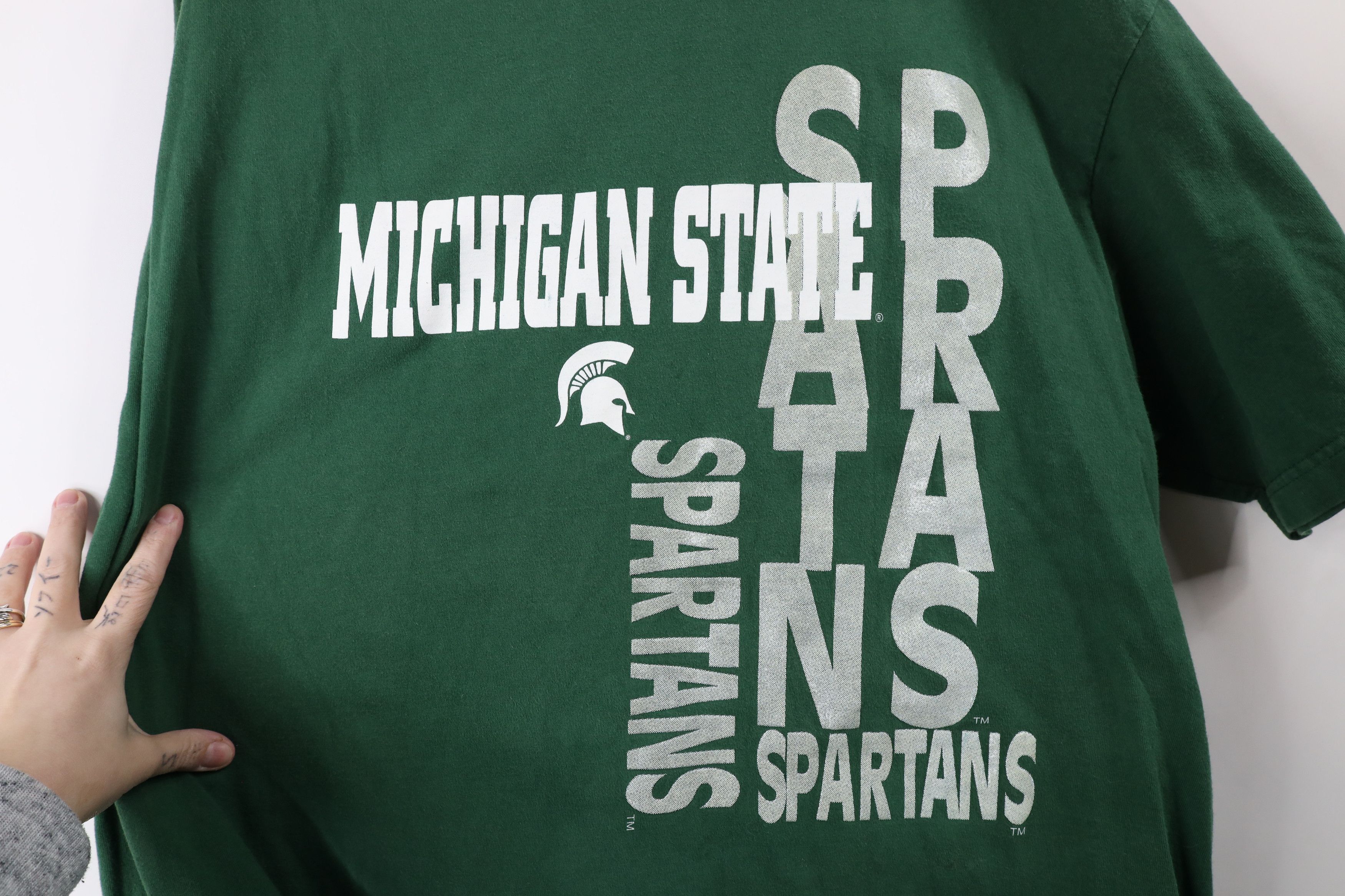 Starter × Vintage Vintage 90s Starter Spell Michigan State University T-Shirt Size US XL / EU 56 / 4 - 6 Thumbnail