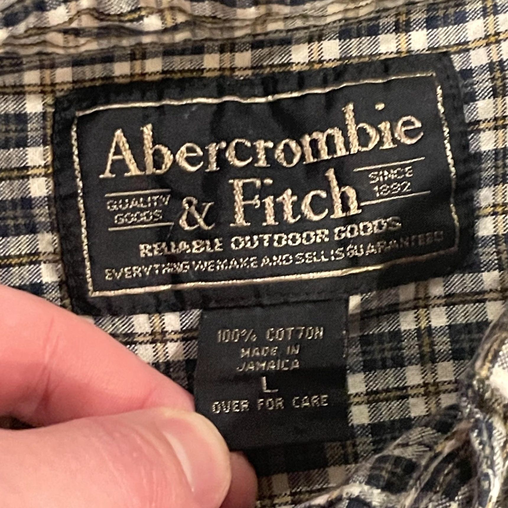 Abercrombie & Fitch VINTAGE Abercrombie & Fitch Button-Down Shirt Mens L Plaid Shirt Blue Black Gold Pattern Casual Shirt Size US L / EU 52-54 / 3 - 7 Thumbnail