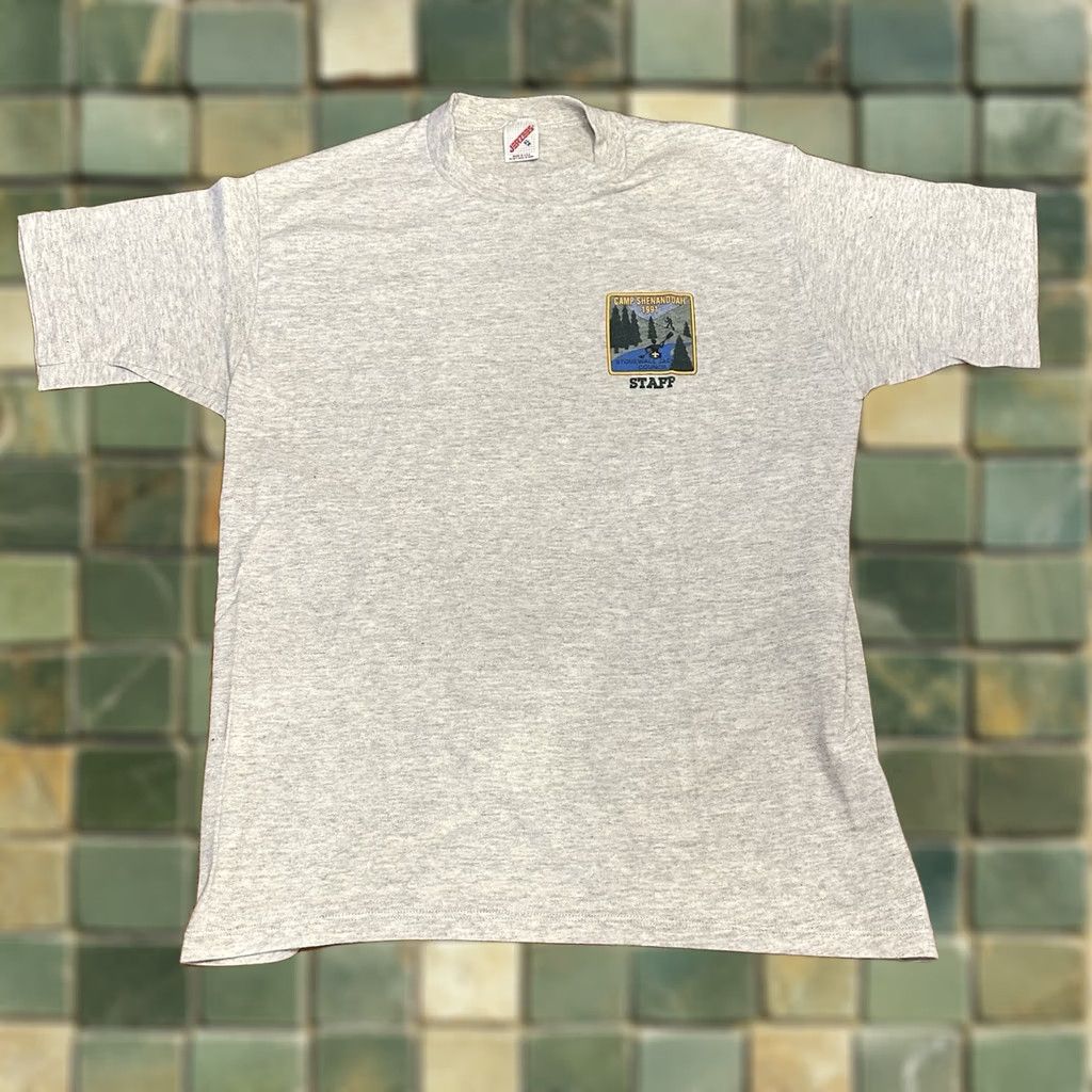 Jerzees VINTAGE 1991 Camp Shenandoah Staff T Shirt Large Single Stitch 90s BSA Nike? Size US L / EU 52-54 / 3 - 1 Thumbnail