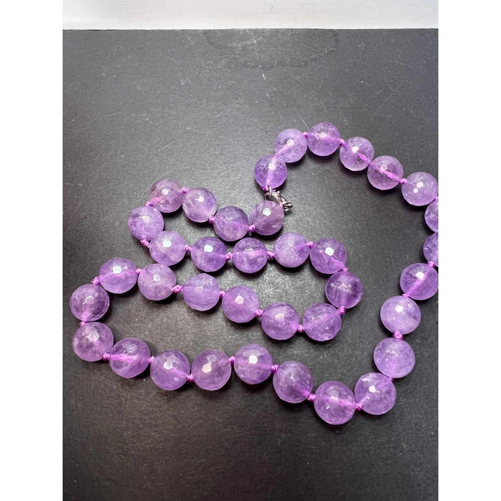 Other Amethyst knotted necklace with sterling silver clasp Size ONE SIZE - 10 Thumbnail