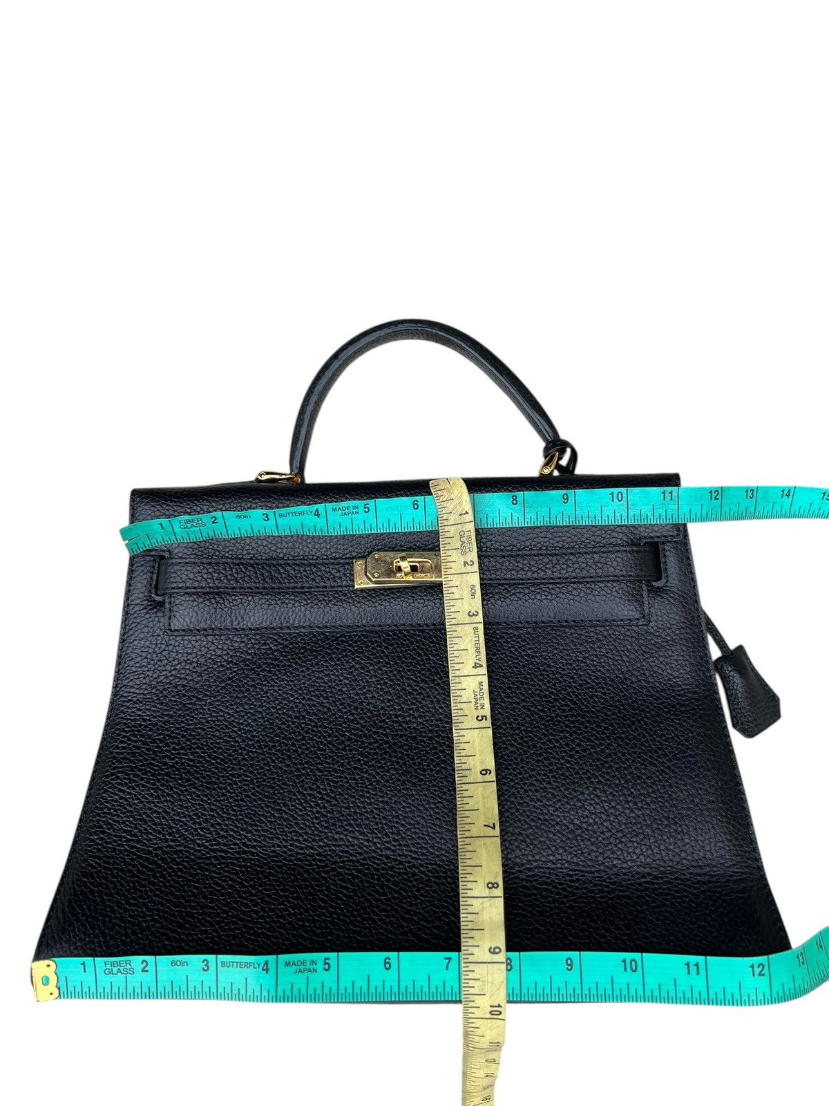 Leather Royal Grace Paris Black Leather Kelly Bag Size ONE SIZE - 2 Thumbnail