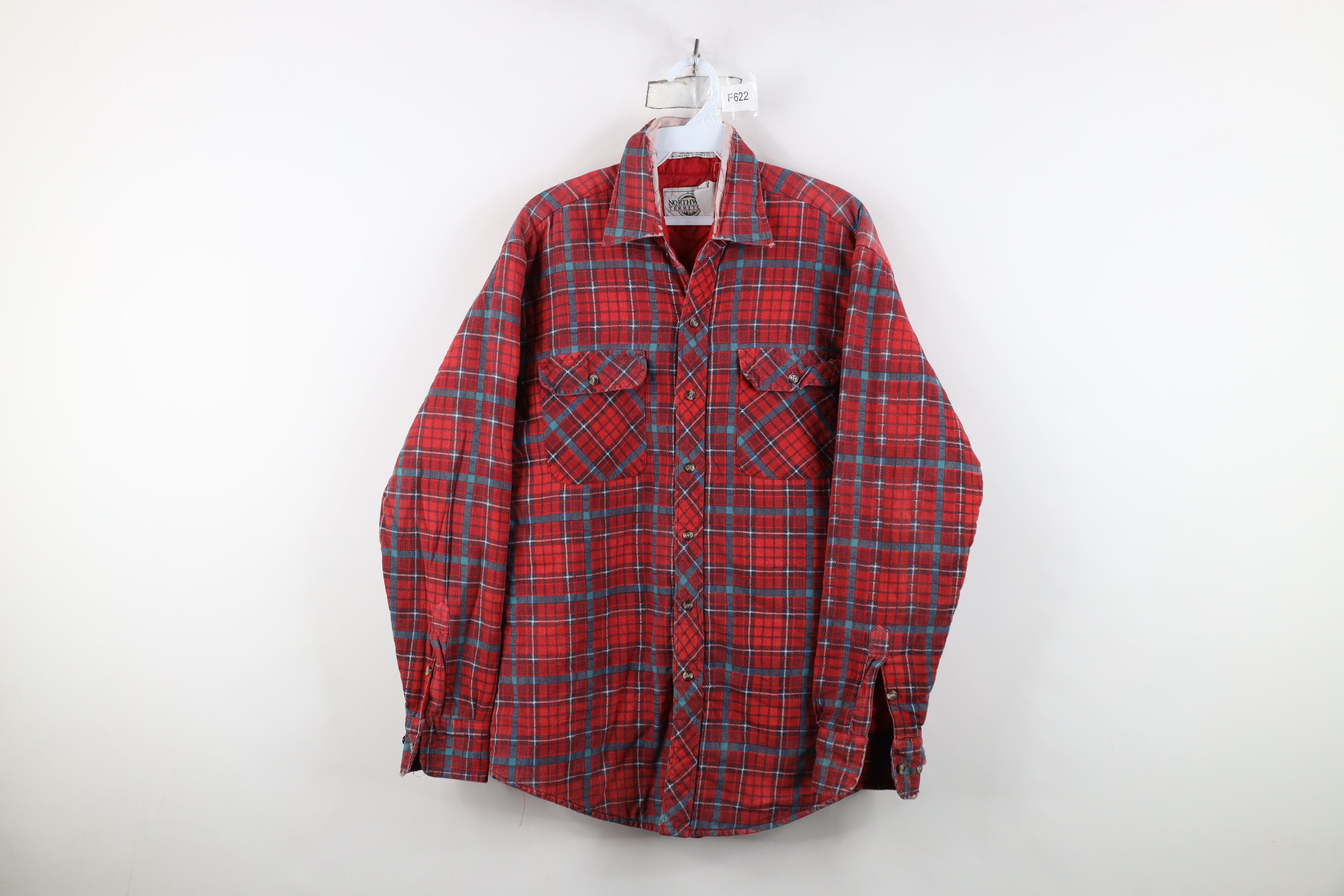 Vintage Vintage 90s Streetwear Flannel Button Shirt Jacket Jac Shirt Size US M / EU 48-50 / 2 - 1 Thumbnail