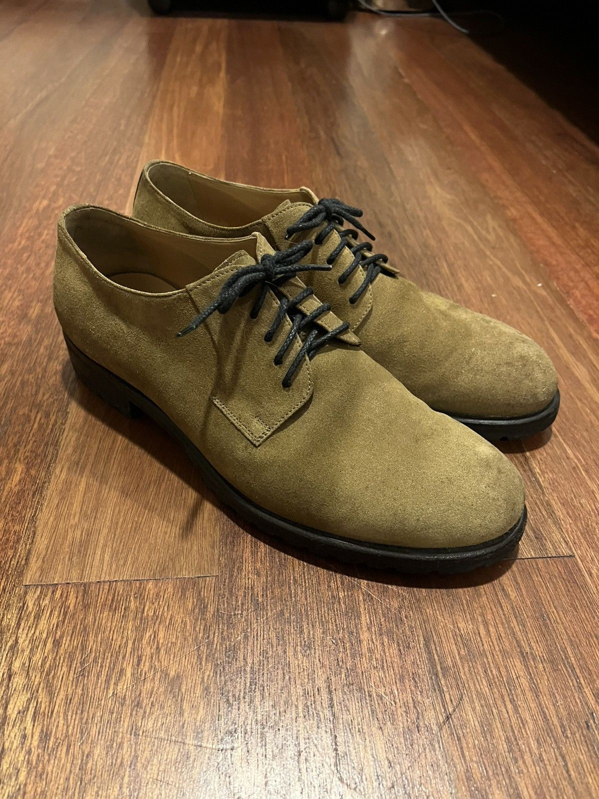 Mustard suede leather derby