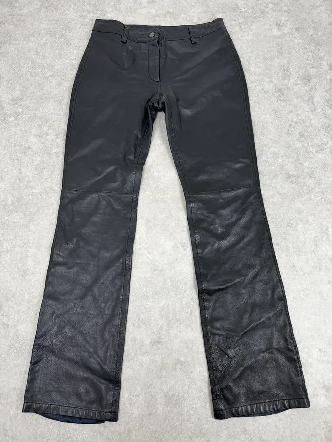 Gianfranco Ferre 2000s Gianfranco Ferré Black Leather Pants Size US 30 / EU 46 - 4 Thumbnail
