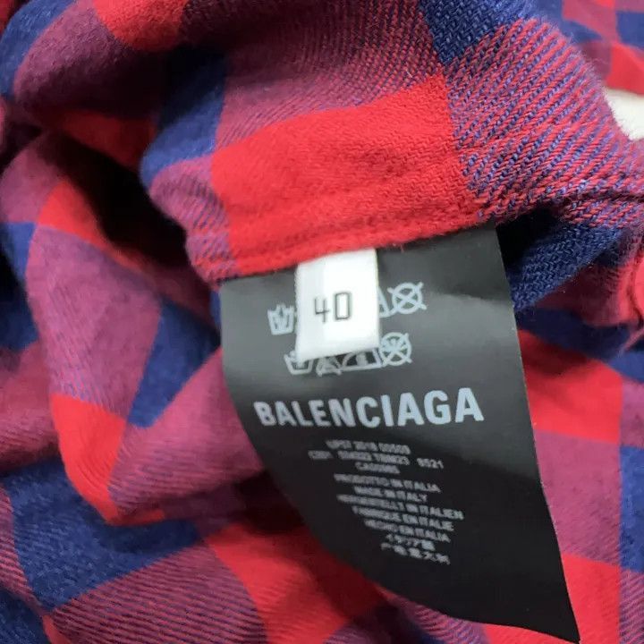 Balenciaga Balenciaga Balenciaga Red and Blue Checkered Casual Shirt Size US M / EU 48-50 / 2 - 3 Thumbnail