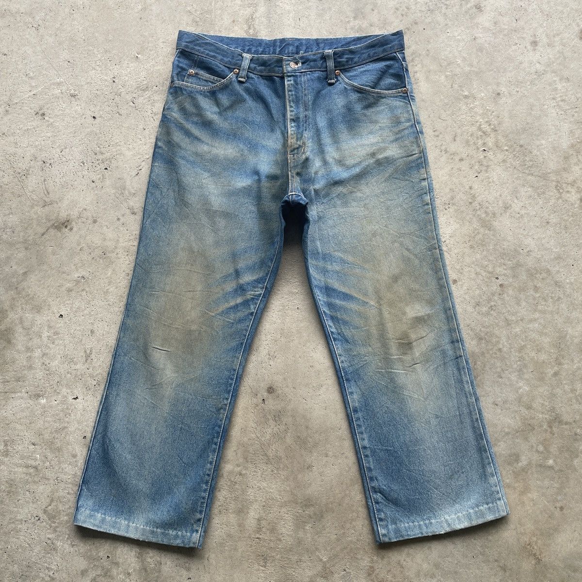 image of Bee Bell Japan Rusty Faded Jeans Denim Pants W35 in Faded Blue, Men's