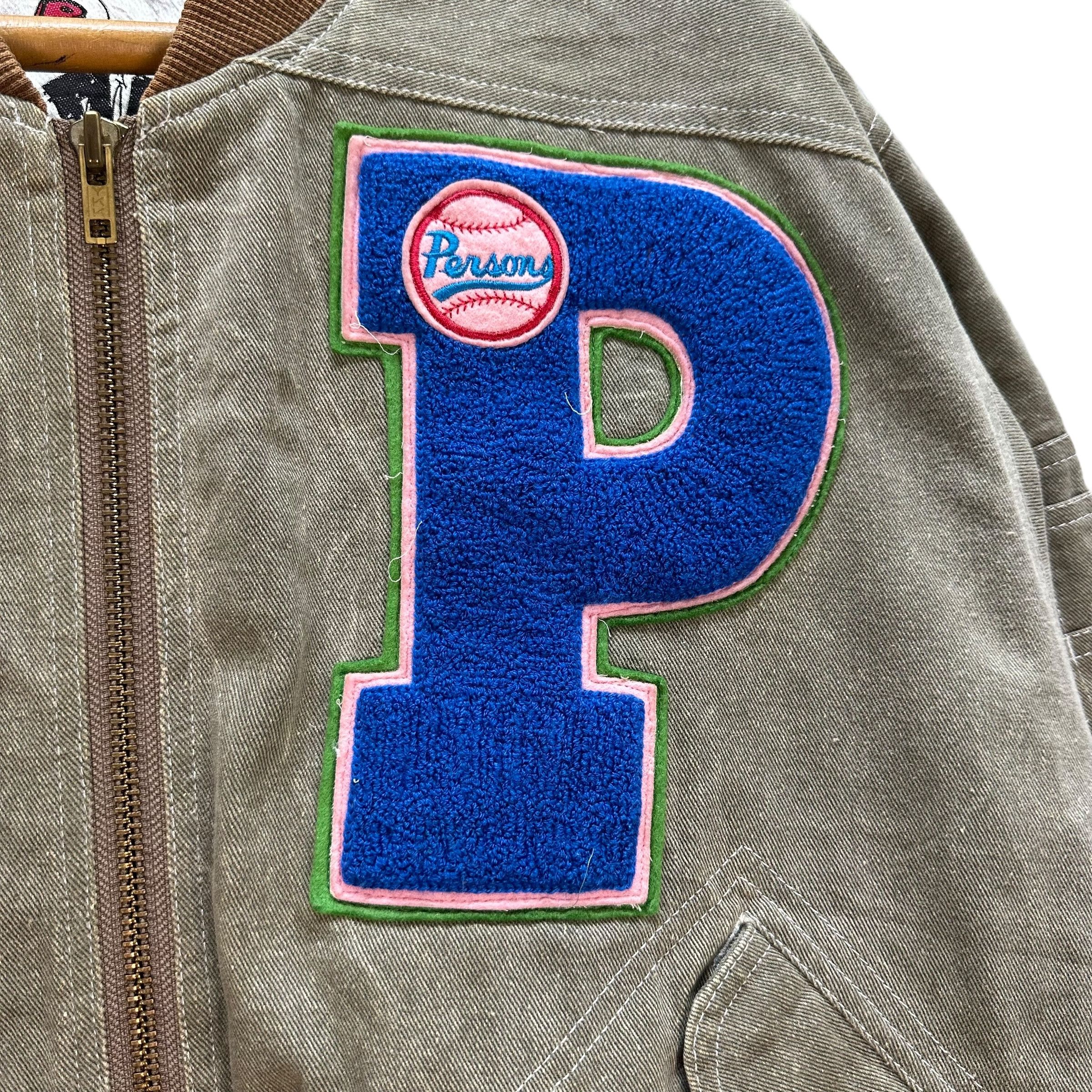 PERSON'S PERSON'S Capital P Big Logo Work Bomber Jacket #A56-1290 Size US XL / EU 56 / 4 - 3 Thumbnail