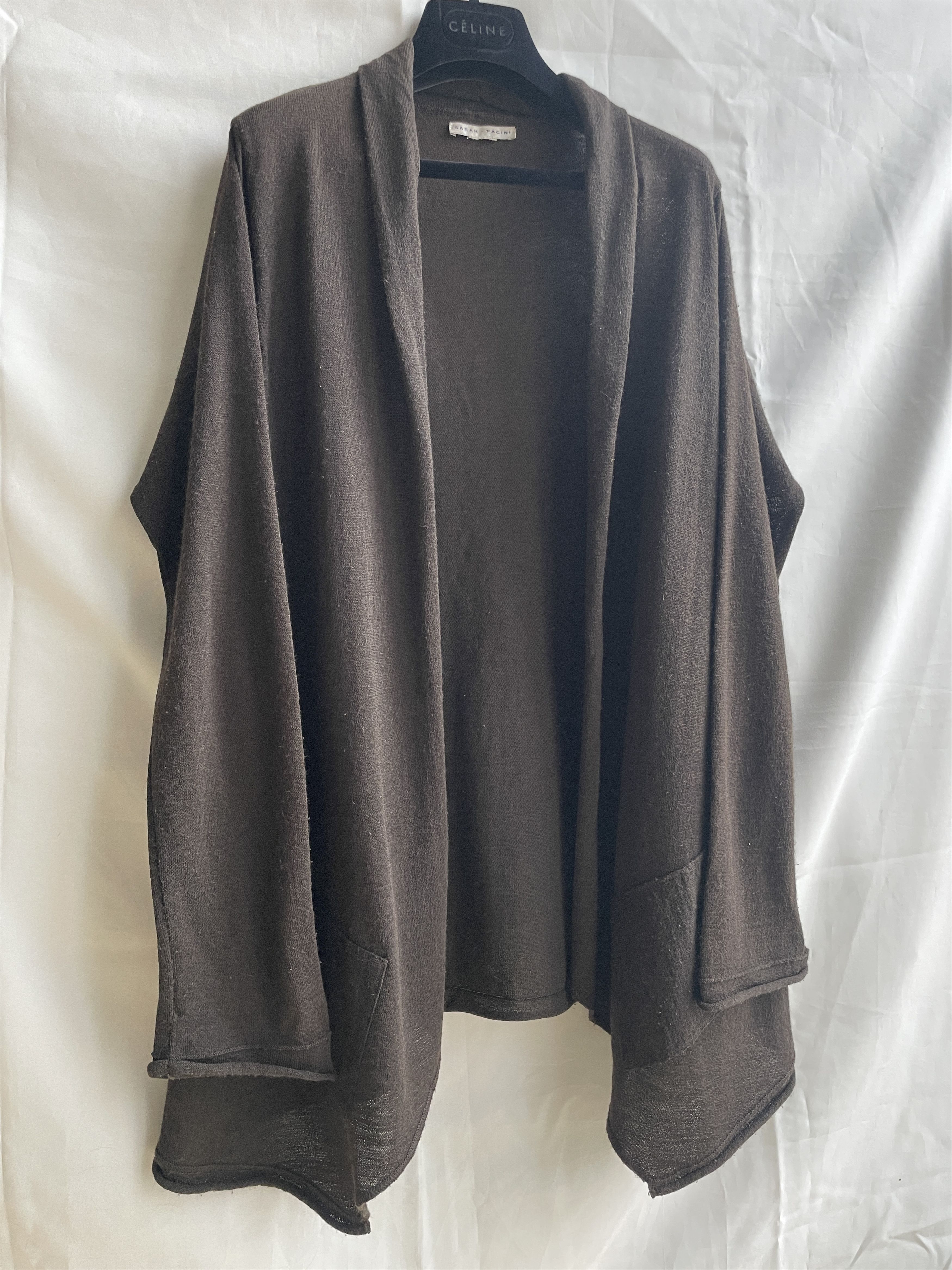 Sarah Pacini Sarah Pacini Vintage Oversized Open Front Wool Cardigan Size ONE SIZE - 3 Thumbnail