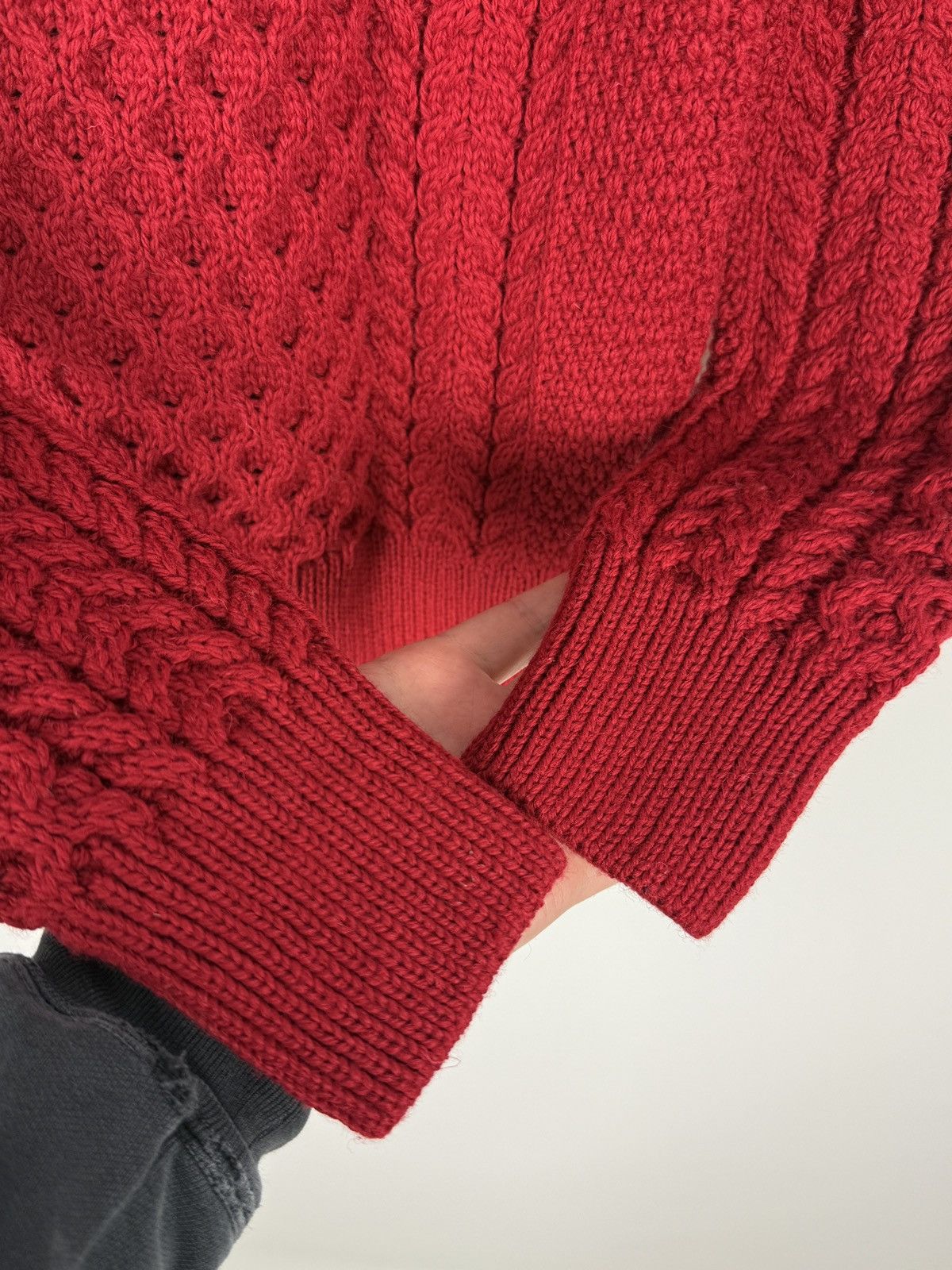 Aran Isles Knitwear Original Aran Co. Christmas Red Cable Knit Wool Sweater S Size S / US 4 / IT 40 - 7 Thumbnail