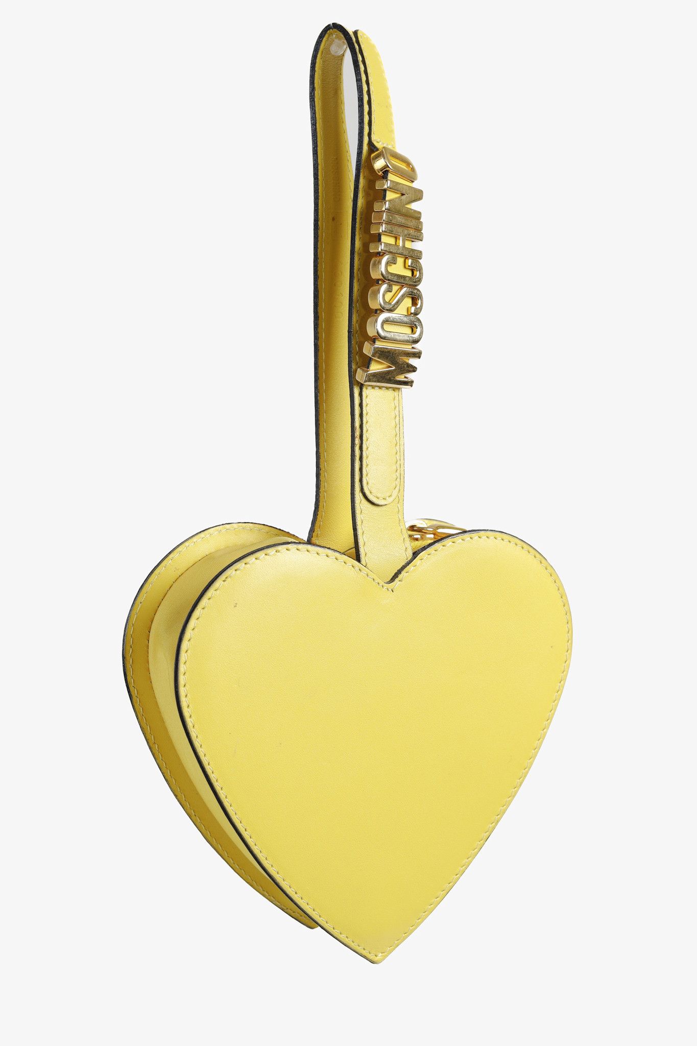 Moschino Moschino Golden Heart Yellow Leather Wrist Bag Size ONE SIZE - 2 Thumbnail