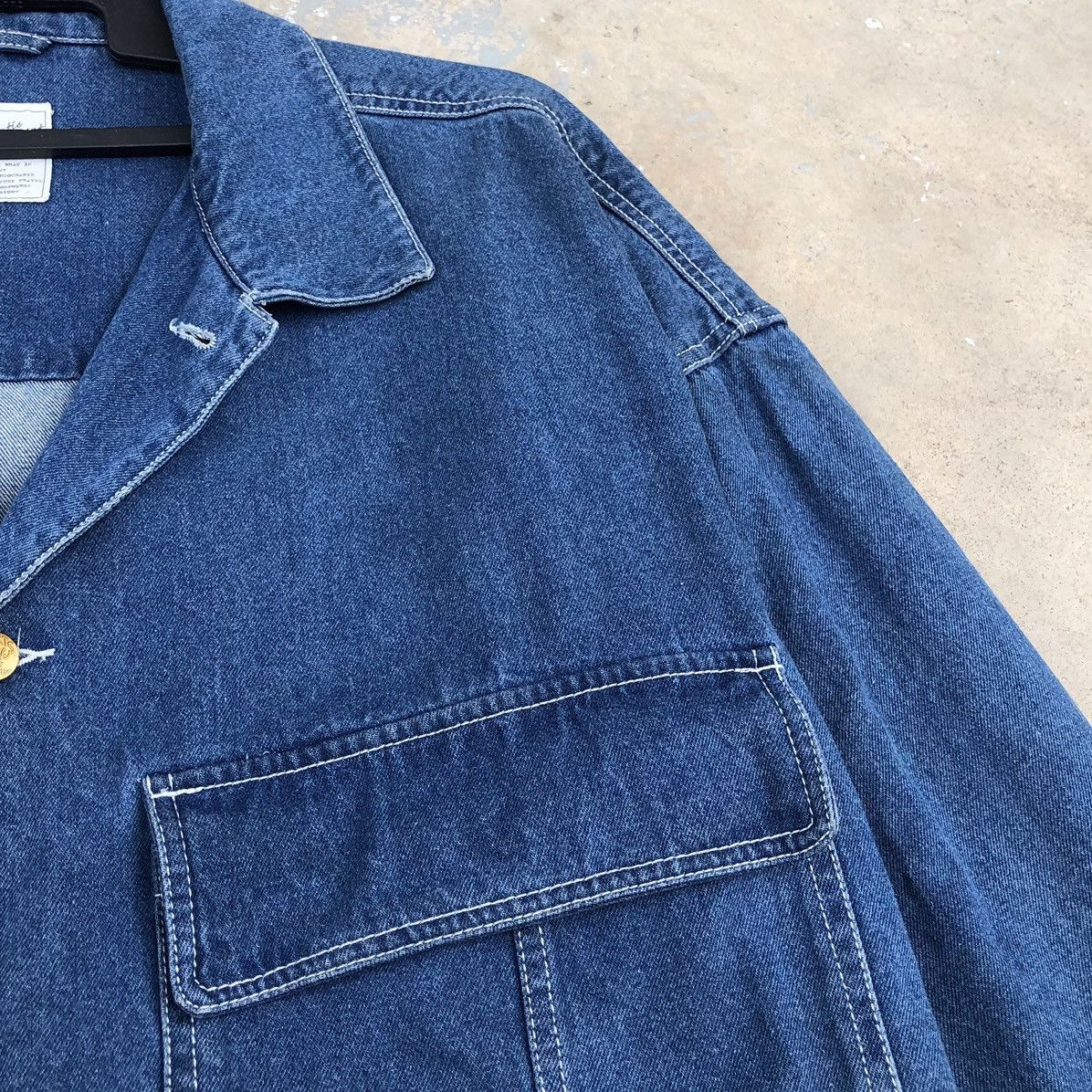 Vintage Vintage Minoya Co.Man Baggy Denim Jacket With Pockets Size US L / EU 52-54 / 3 - 3 Thumbnail