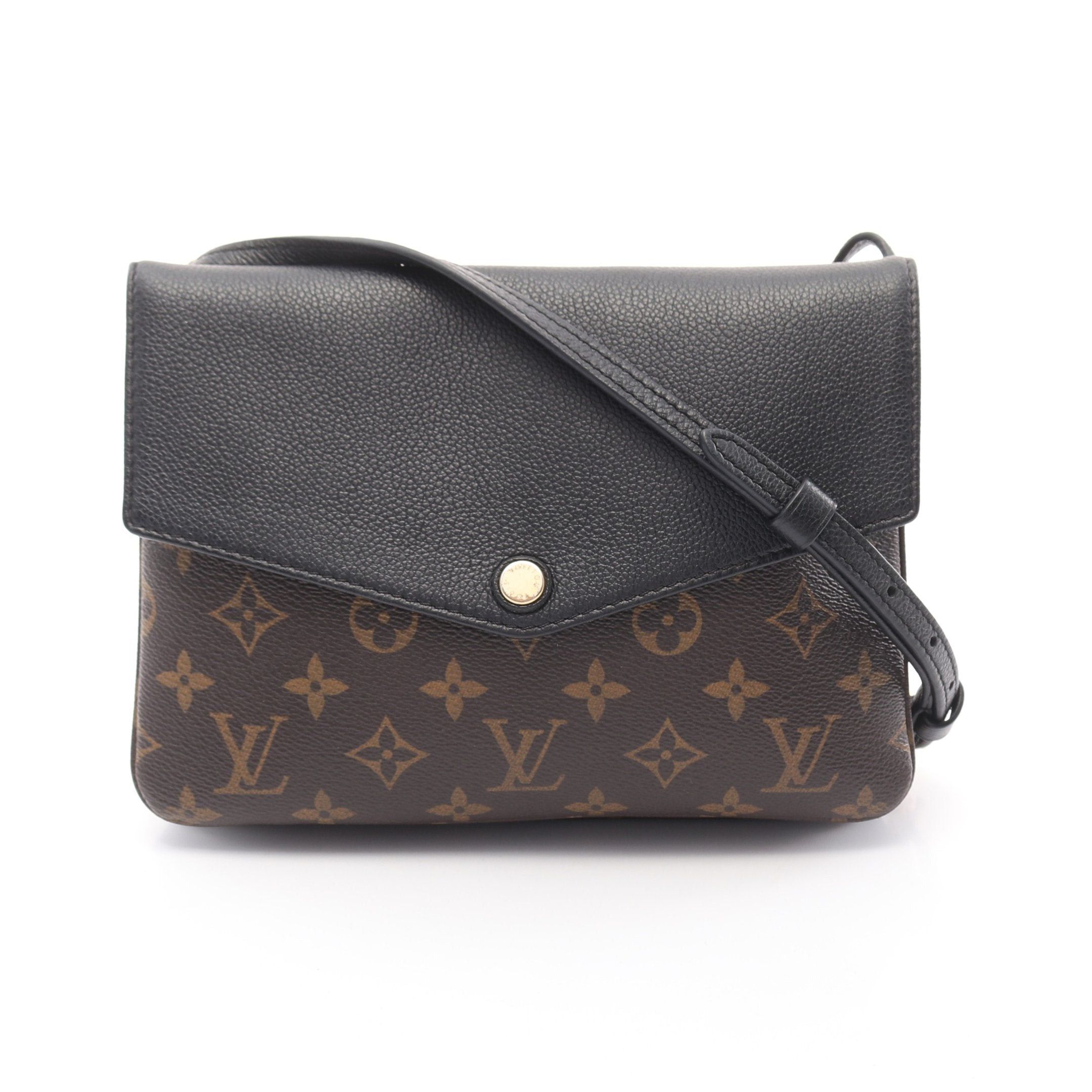 Louis Vuitton Louis Vuitton Twice Monogram Noir Shoulder Bag Leather Brown Black Size ONE SIZE - 1 Thumbnail