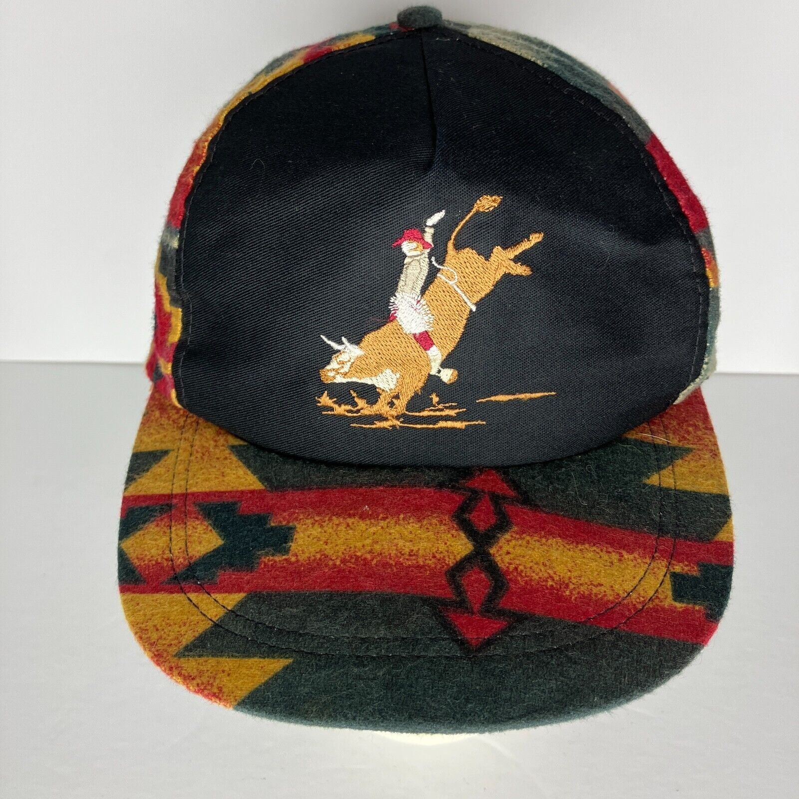 Other Vintage Bull Rider Cowboy Southwest Aztec Adjustable Hat Size ONE SIZE - 2 Thumbnail
