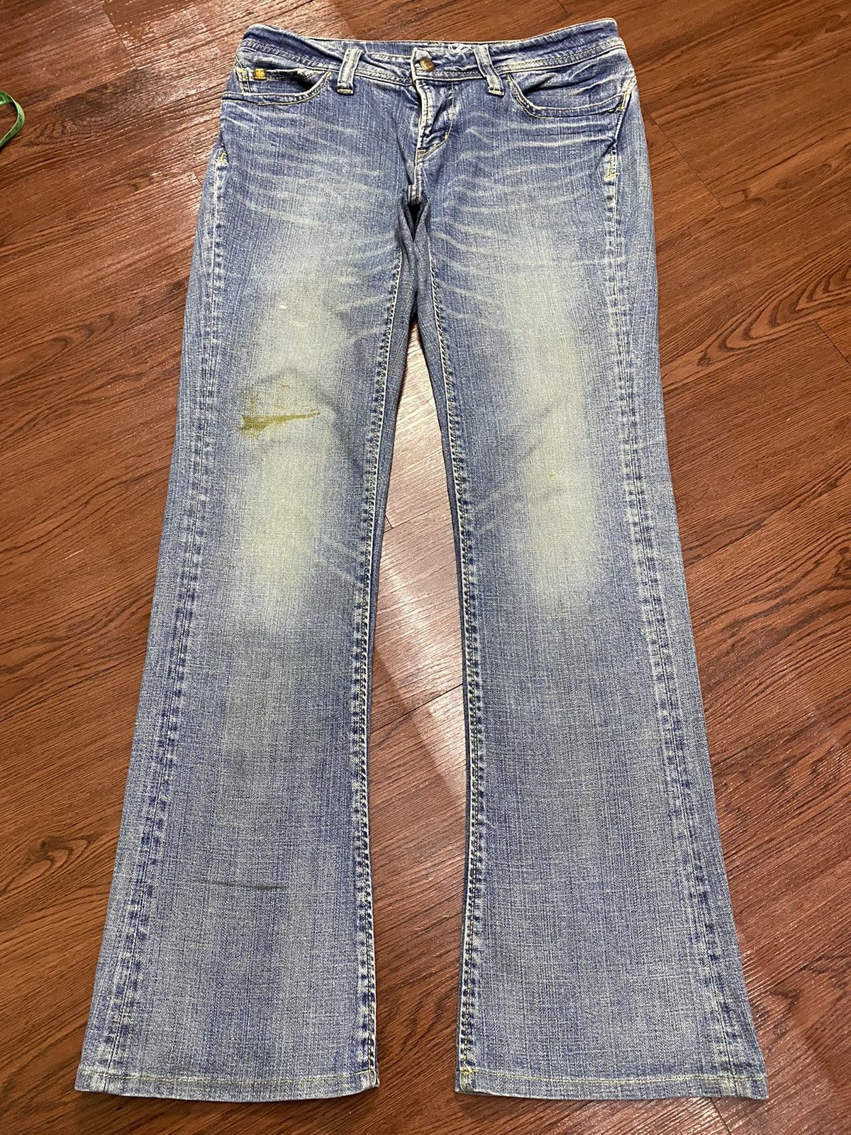 Japanese Brand Vintage Geogia Love Big John Faded Wash Flare Jeans Size 32" / US 10 / IT 46 - 1 Thumbnail
