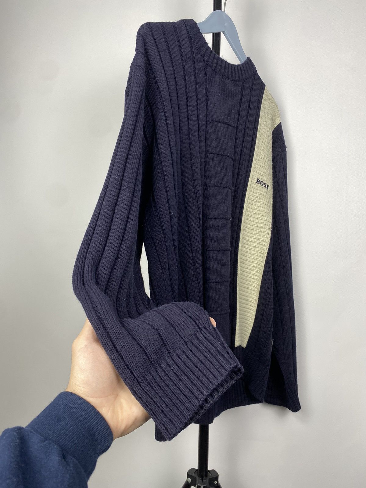 Designer × Hugo Boss × Vintage Vintage 90s Hugo boss knit sweater Size US L / EU 52-54 / 3 - 2 Thumbnail
