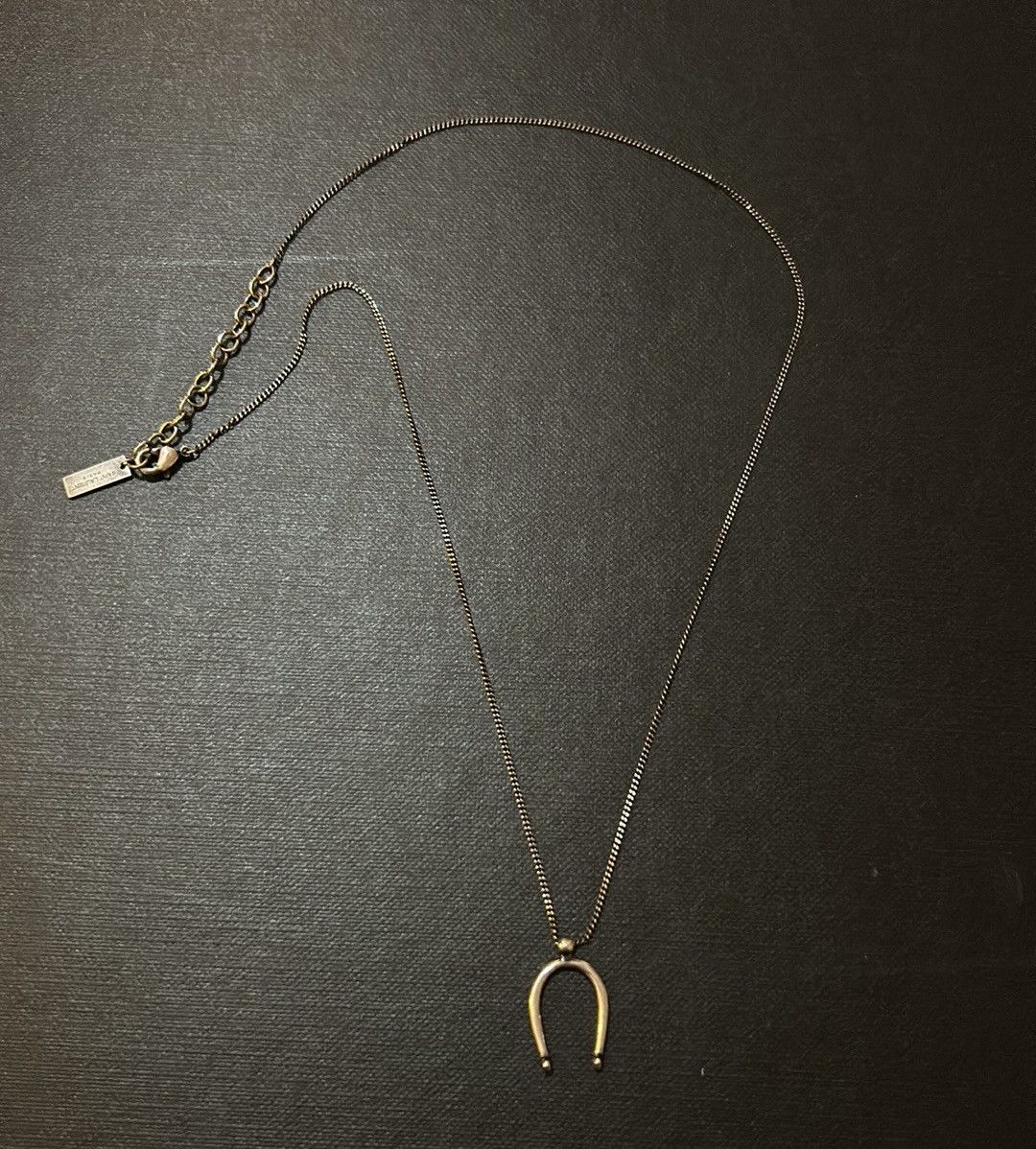 Saint Laurent Paris Saint Laurent Small Horse Necklace Brass Metal Argent Oxyde Size ONE SIZE - 4 Thumbnail