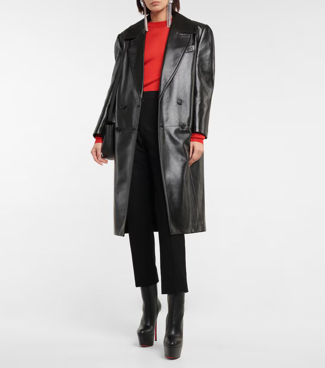 Christian Louboutin o1s1wg111224 Dolly Booty Alta 160 Calf in Black Size US 8.5 / IT 38.5 - 4 Thumbnail