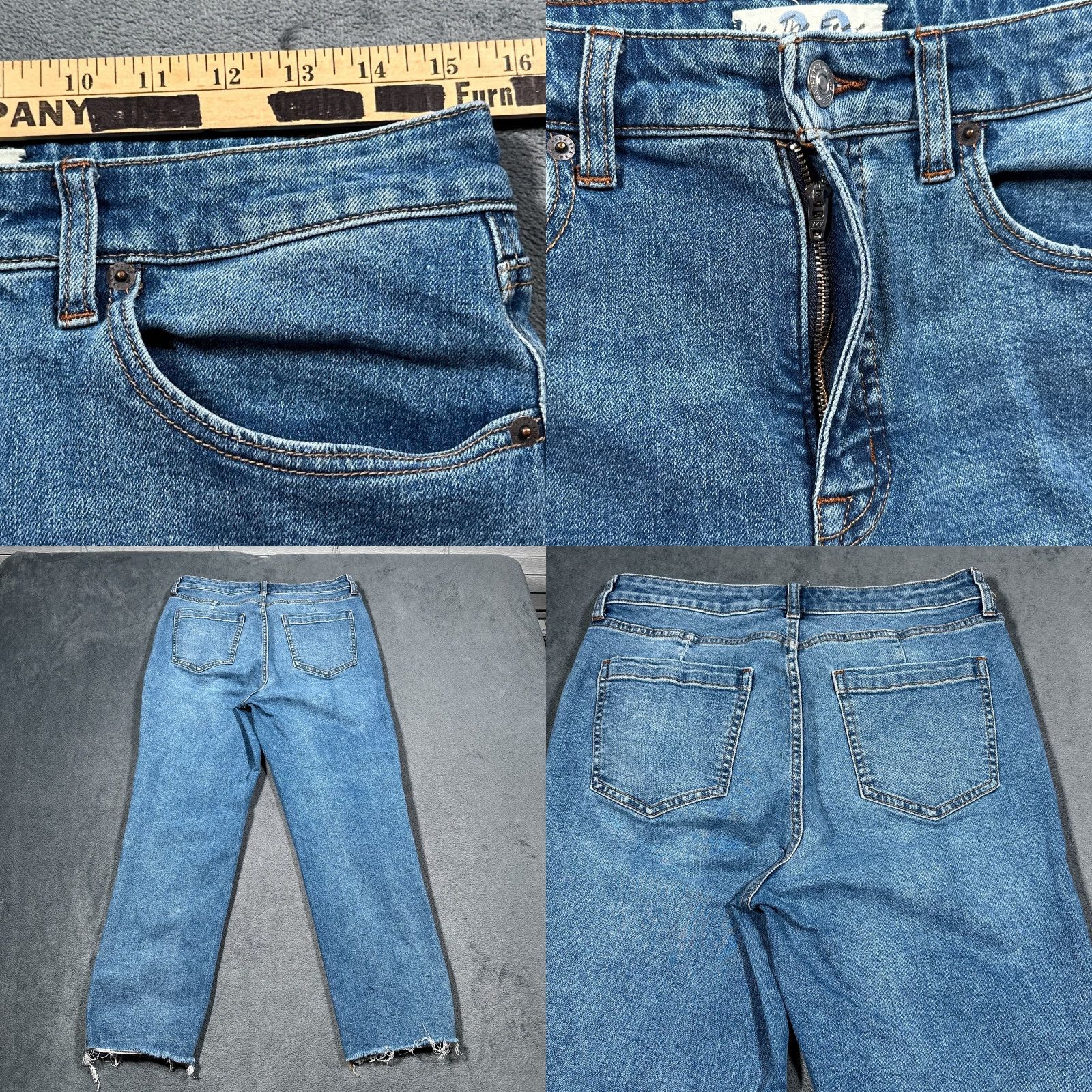 Vintage VINTAGE We The Free Jeans Womens 30 Blue CRVY High Rise Vintage Straight Raw Hem Denim Size 30" / US 8 / IT 44 - 8 Thumbnail