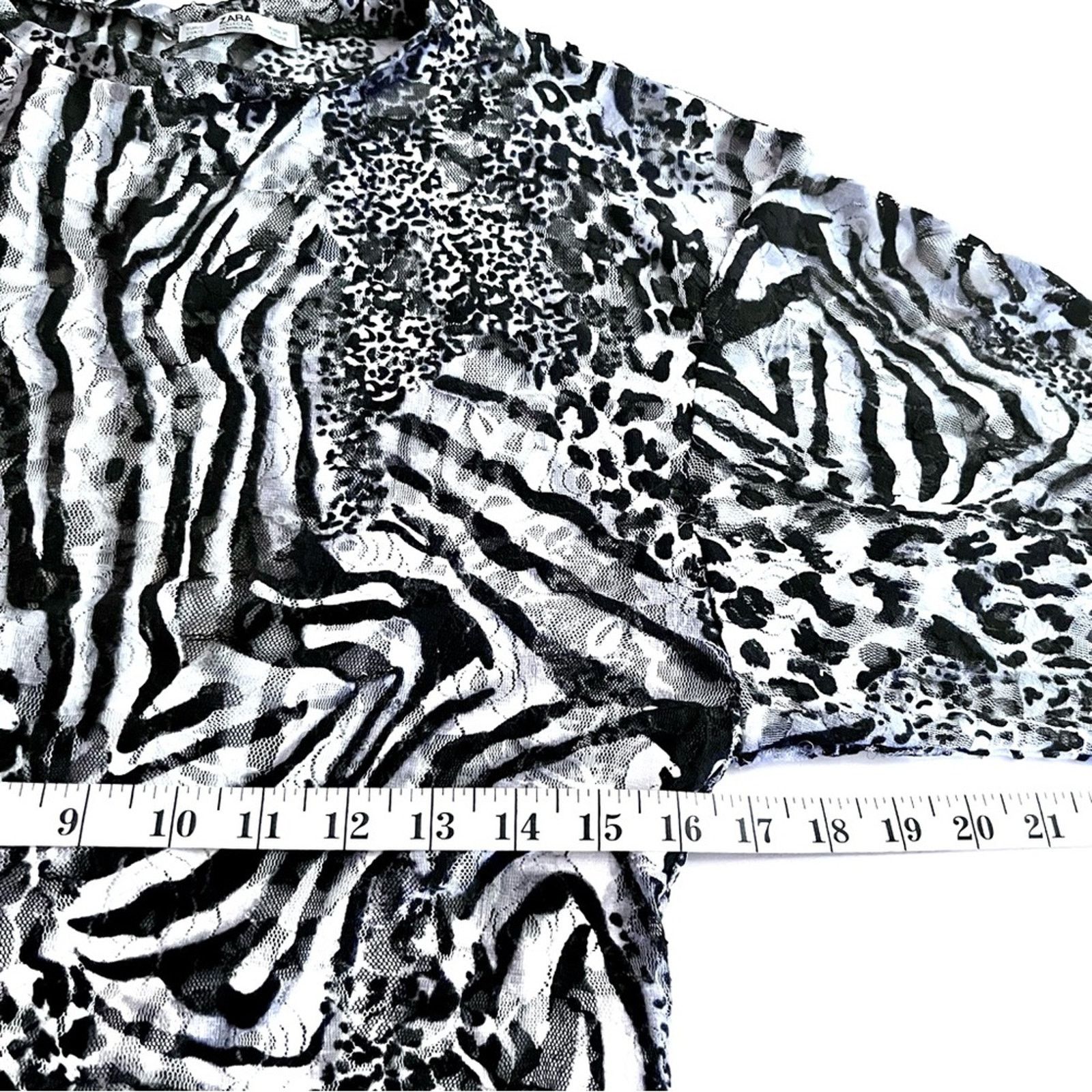 Zara Zara sheer mesh animal print top size Small Size S / US 4 / IT 40 - 6 Thumbnail