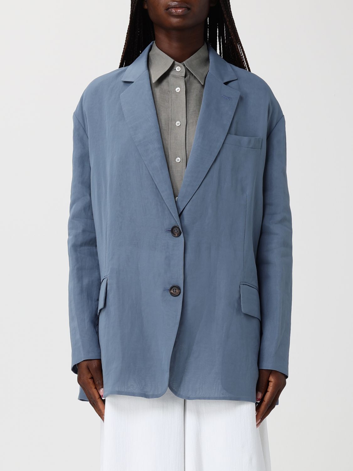 Brunello Cucinelli Brunello Cucinelli Jacket Woman Blue Size S / US 4 / IT 40 - 1 Thumbnail