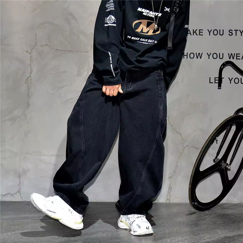 Jean Hip Hop Stacked Baggy Jeans Size US 33 - 1 Thumbnail