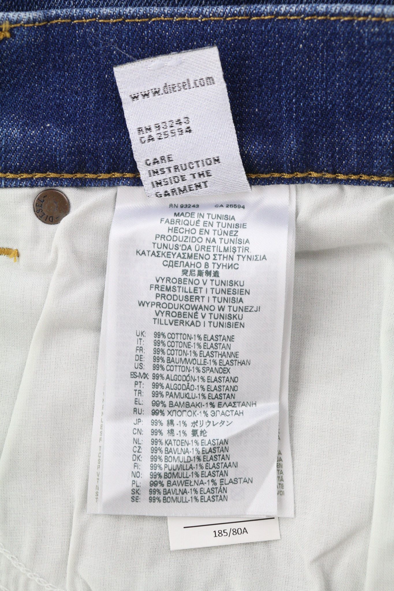 Diesel D-YENNOX 009NN W30/L32 Tapered Washed Denim Jeans 40160 Size US 30 / EU 46 - 10 Thumbnail
