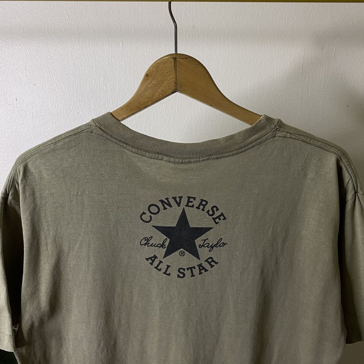 Converse 1990s Converse OG Logo Olive Green Tee Made in USA Size US M / EU 48-50 / 2 - 7 Thumbnail