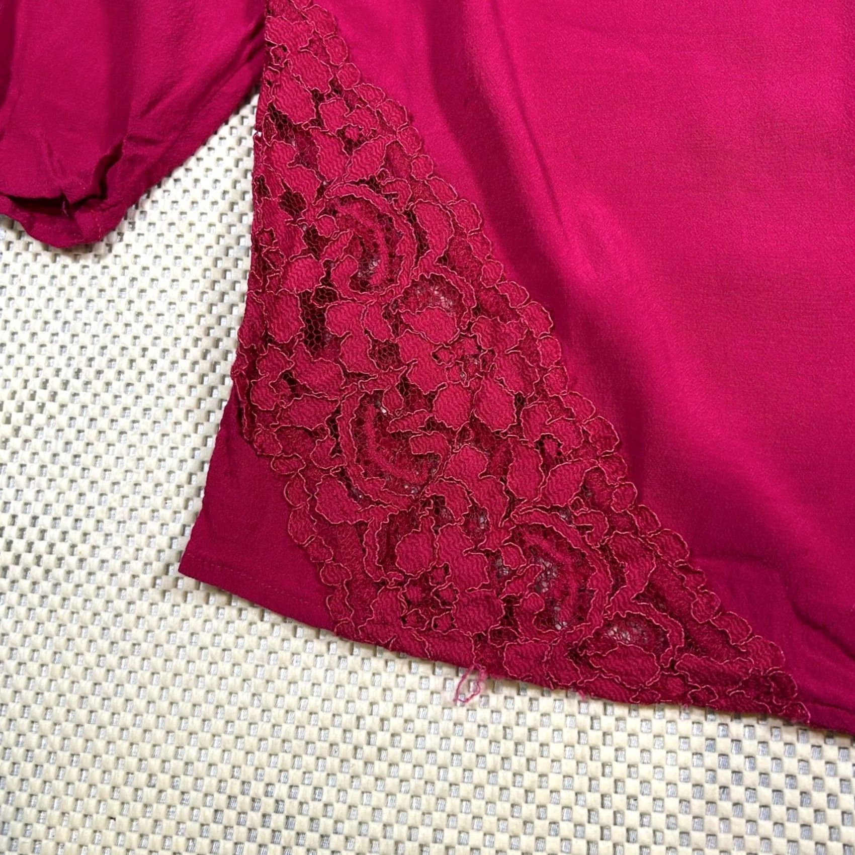 Gap Gap Blouse Top Keyhole Neckline 3/4 Sleeve Lace Detail Pink Womens XXL Size XXL / US 16-18 / IT 52-54 - 3 Thumbnail