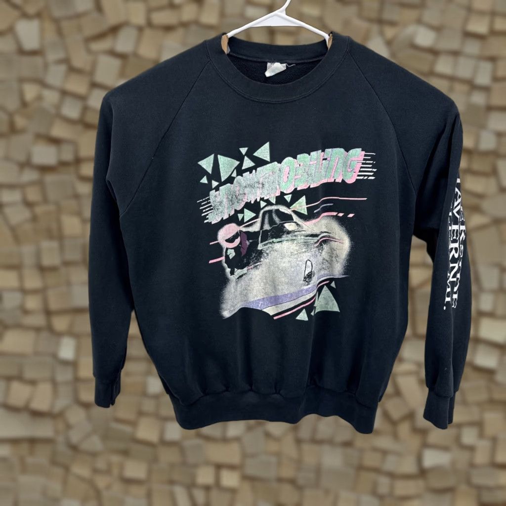 Vintage VINTAGE Cal Cru Snowmobile Outdoor Crewneck Sweatshirt XL Men Black Cotton Blend Fleece Logo Graphic Print 90s Winter USA Size US XL / EU 56 / 4 - 1 Thumbnail