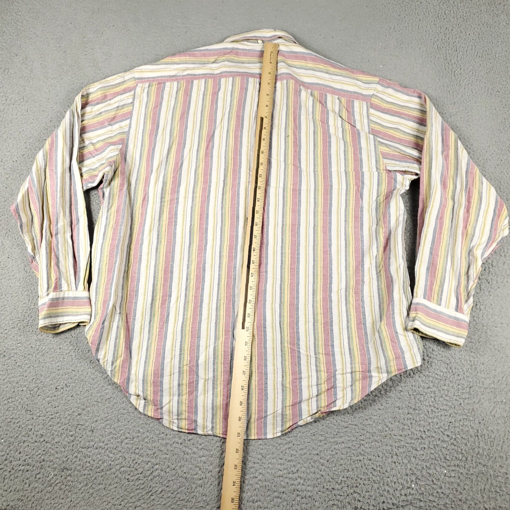 Tommy Hilfiger Tommy Hilfiger Shirt Mens Medium Red Yellow Striped Button-Up Long Sleeve Classic Preppy Size US M / EU 48-50 / 2 - 4 Thumbnail