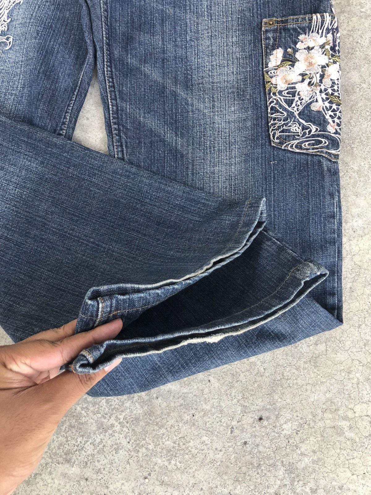 Karakuri Tamashii Karakuri Tamashii Embroidered Jeans Multipocket Size US 33 - 13 Thumbnail