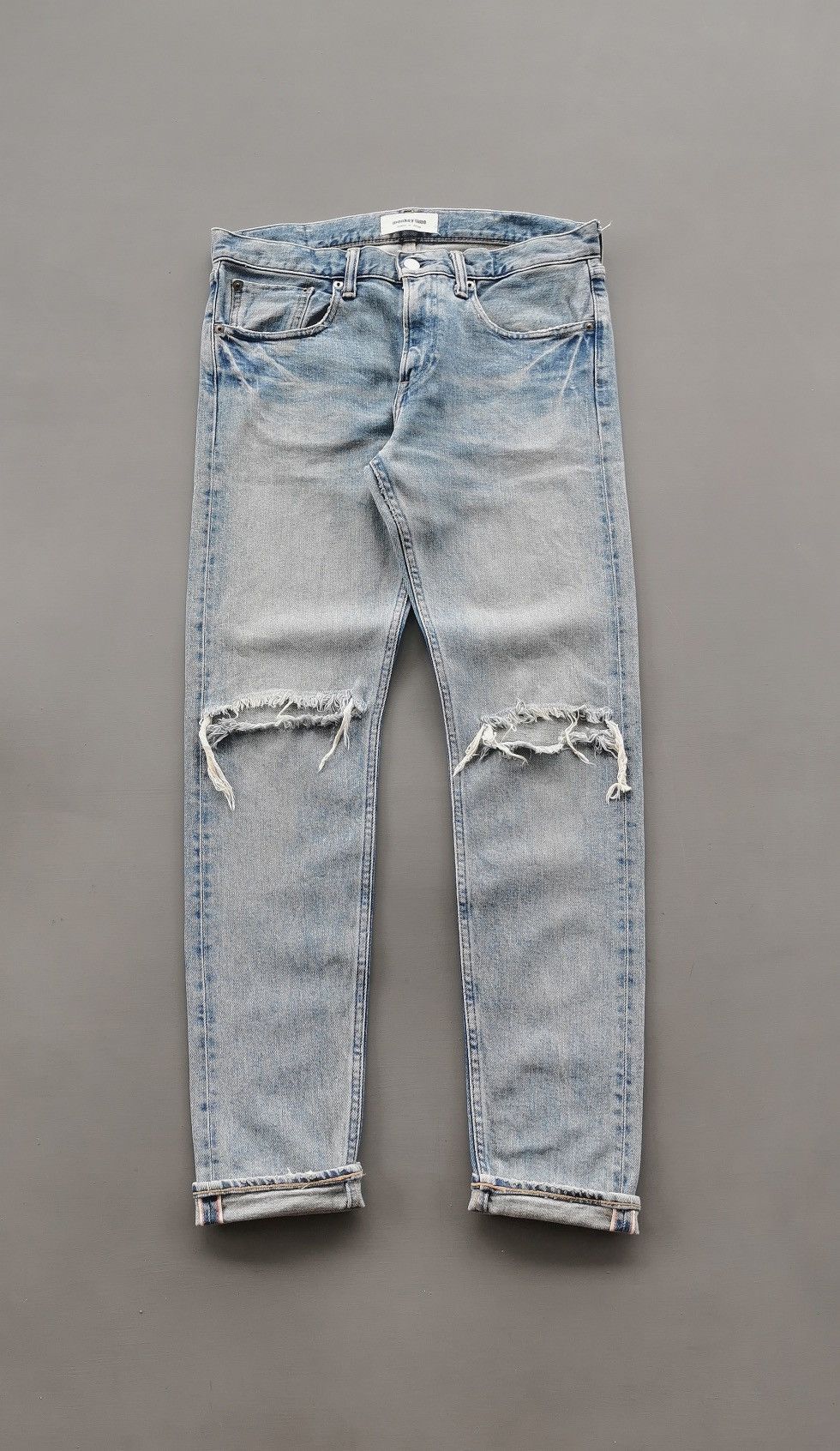 monkey time Monkey Time Japan Selvedge Rocker Distressed Jeans Size US 31 - 1 Thumbnail