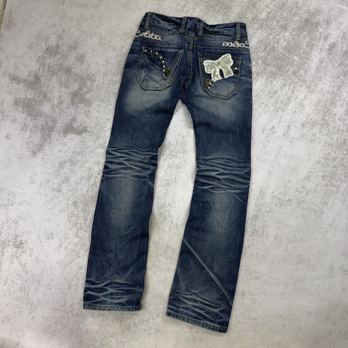 Japanese Brand Y2K yoshitomo nara lolita washed distressed flared jeans Size 32" / US 10 / IT 46 - 3 Thumbnail