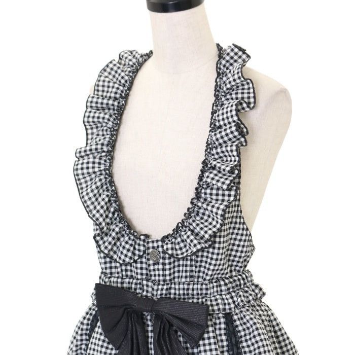 Japanese Brand ALGONQUINS Checkered halter jumper mini dress ➕ Size ONE SIZE - 5 Thumbnail