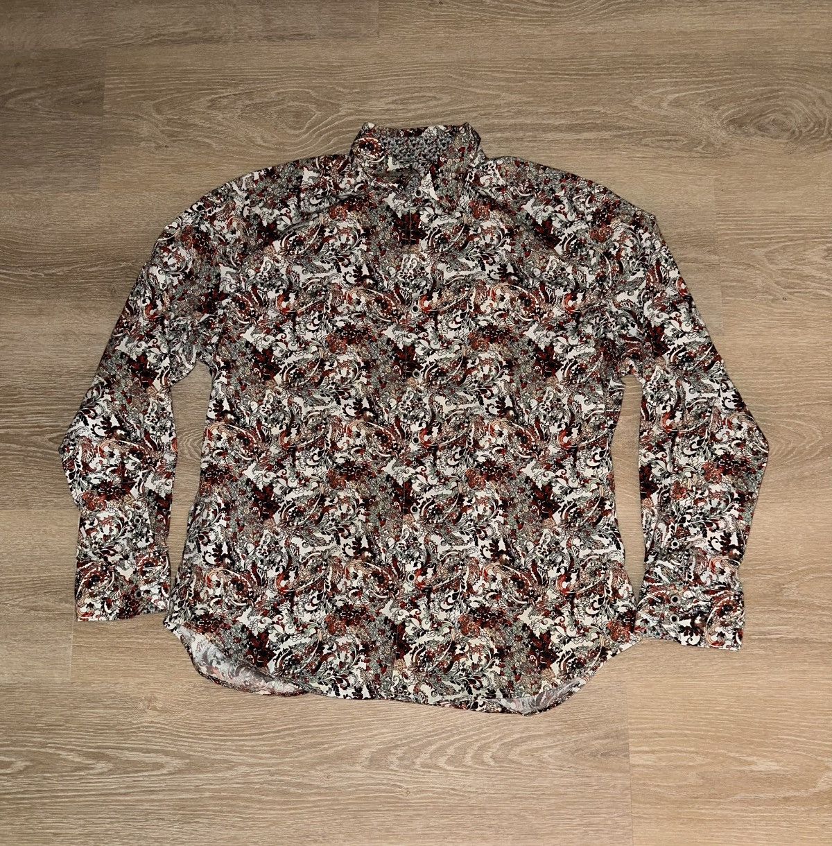 Robert Graham Robert Graham Floral Print Flip Cuff Button Up Shirt Size US XL / EU 56 / 4 - 1 Thumbnail
