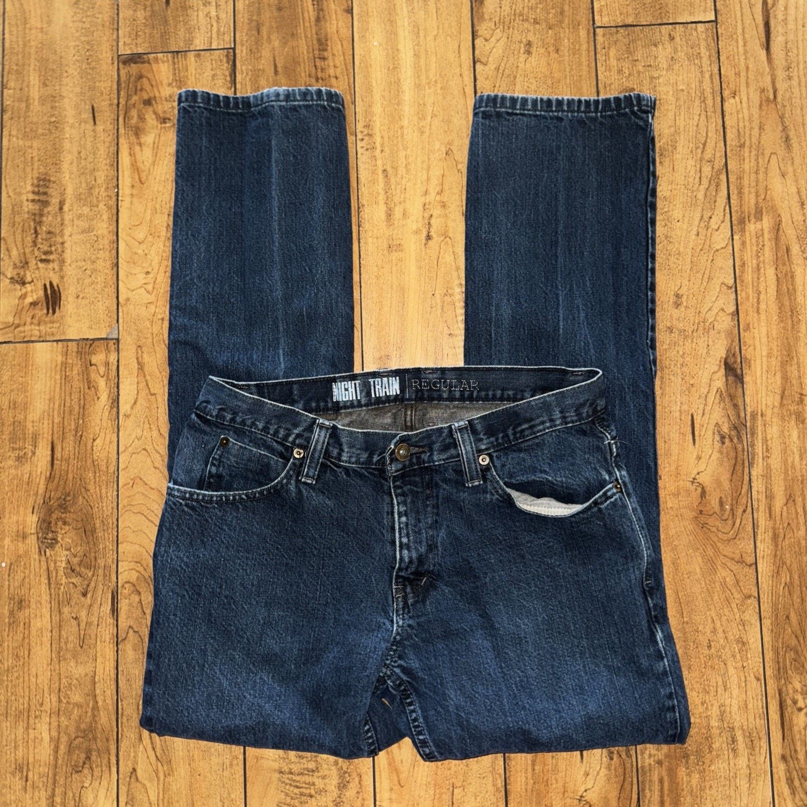 Free World × Vintage Free World Night Train Denim Jeans Blue 32x32 Size US 32 / EU 48 - 4 Thumbnail