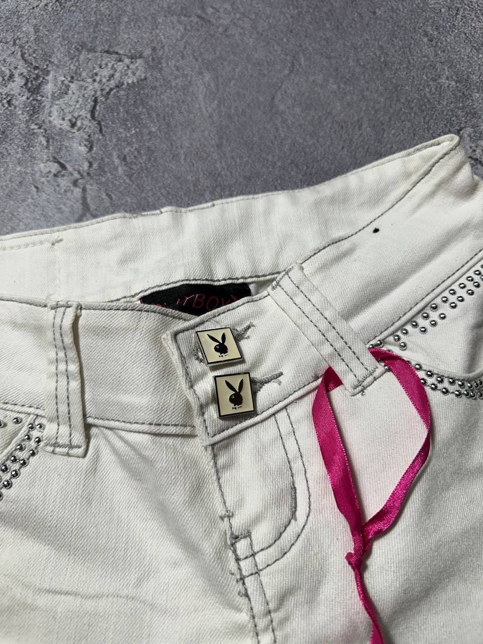 If Six Was Nine × Le Grande Bleu (L.G.B.) × Playboy 💥CRAZY SKINNY PLAYBOY PANTS WHITE Size 28" / US 6 / IT 42 - 7 Thumbnail