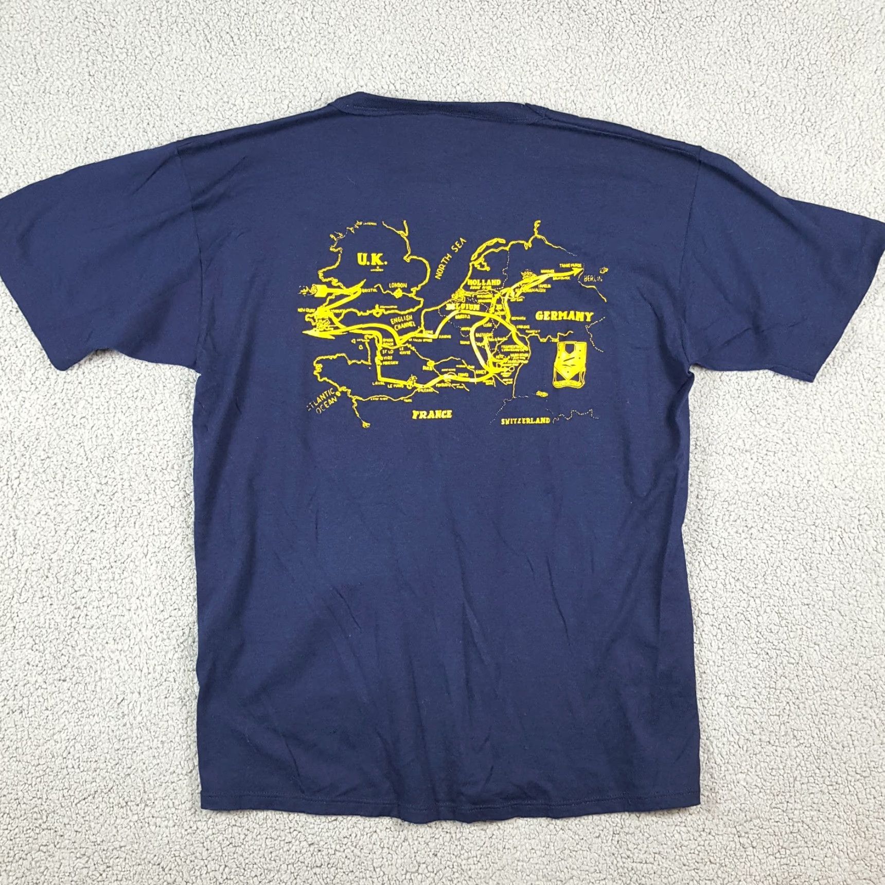 Vintage 60s 70s Combat Trail of the 137th Souvenir WWII Military War Men's Large T Shirt Size US L / EU 52-54 / 3 - 7 Thumbnail