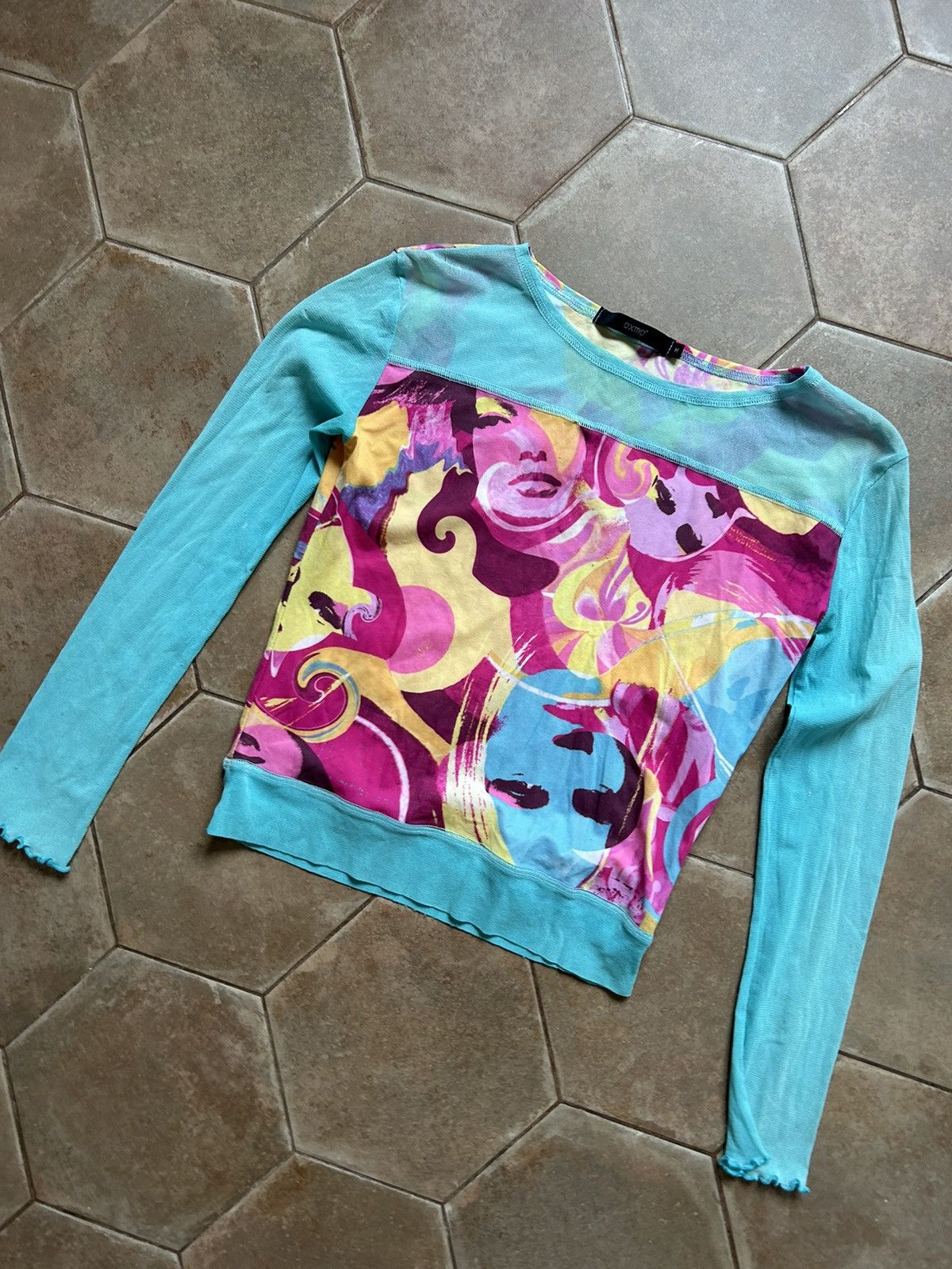 Other Abstract Jean Paul Gaultier Style Mesh Top Long Sleeve Tee Size M / US 6-8 / IT 42-44 - 2 Thumbnail