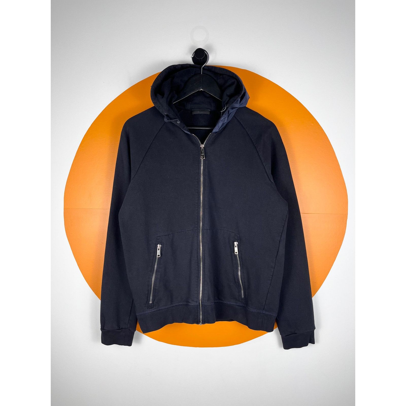 Prada Prada black zip hoodie with nylon hood | Grailed