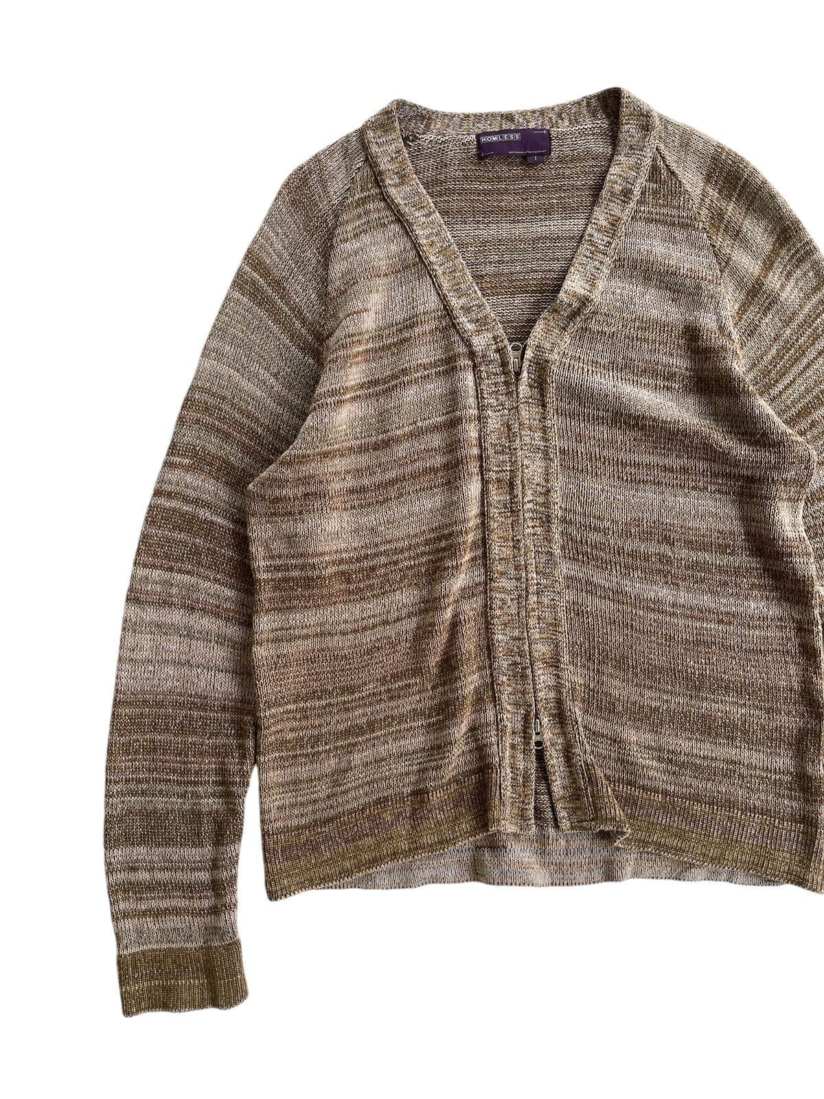 Japanese Brand Vintage Homless Mens Zipper Cardigan Knitted Size US M / EU 48-50 / 2 - 7 Thumbnail