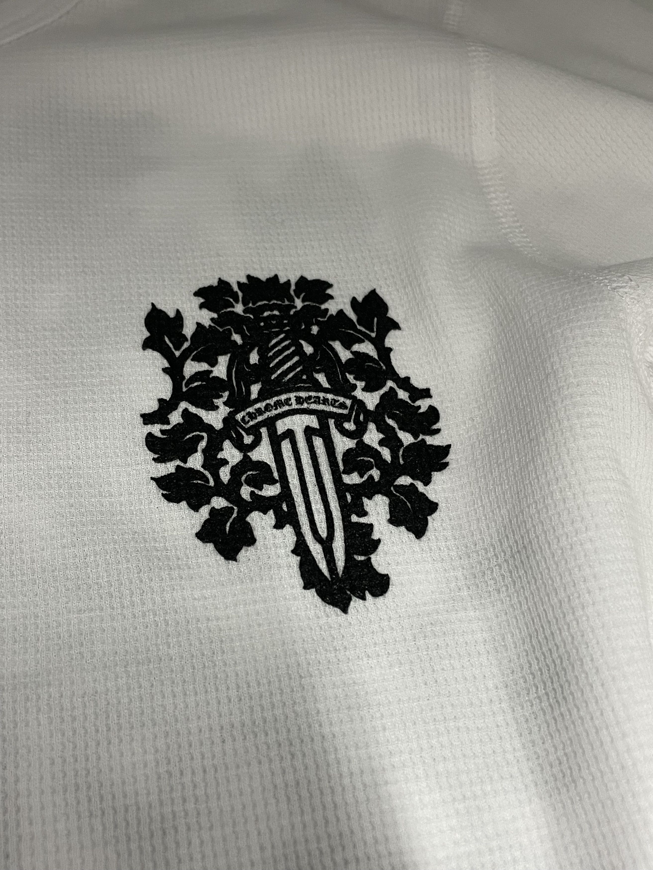 Chrome Hearts Chrome Hearts Dagger Logo White Waffle Long Sleeve Tee Size M / US 6-8 / IT 42-44 - 6 Thumbnail