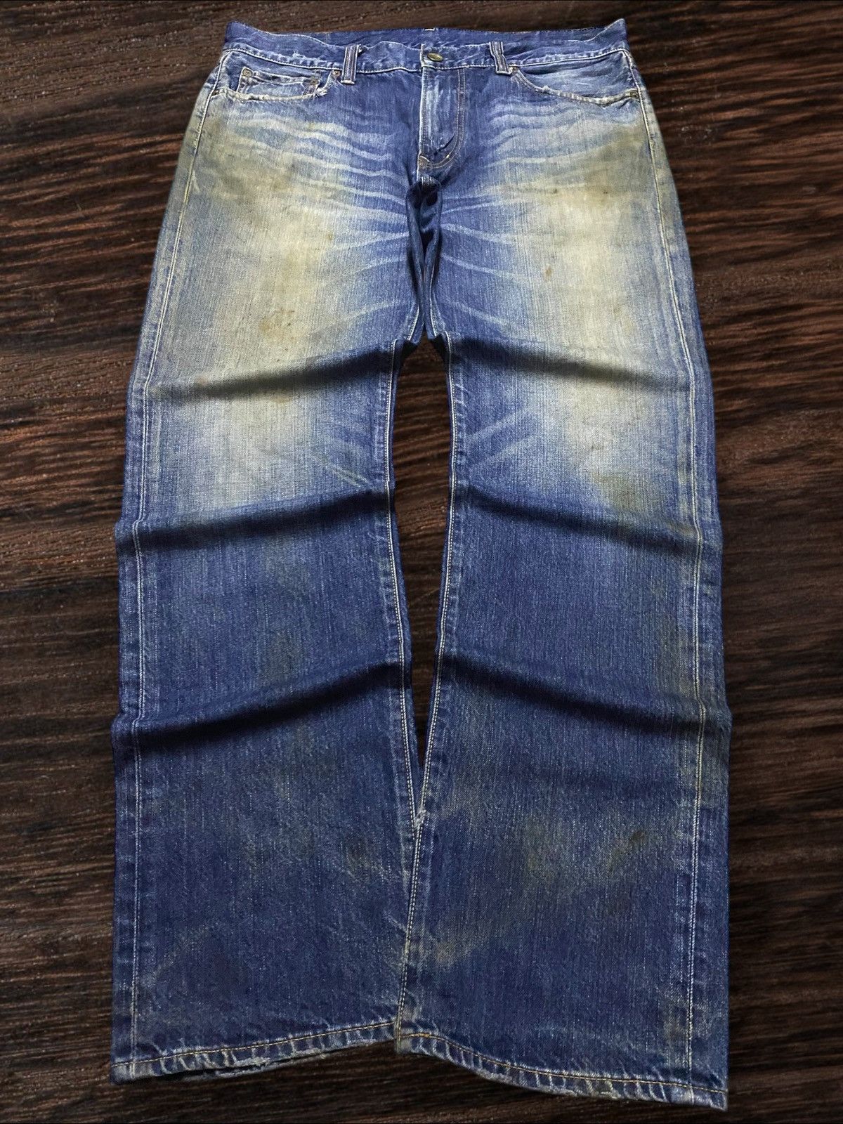 Vintage Japanese Brand Uniqlo UJ S-002 Dirty Mud Wash Jeans