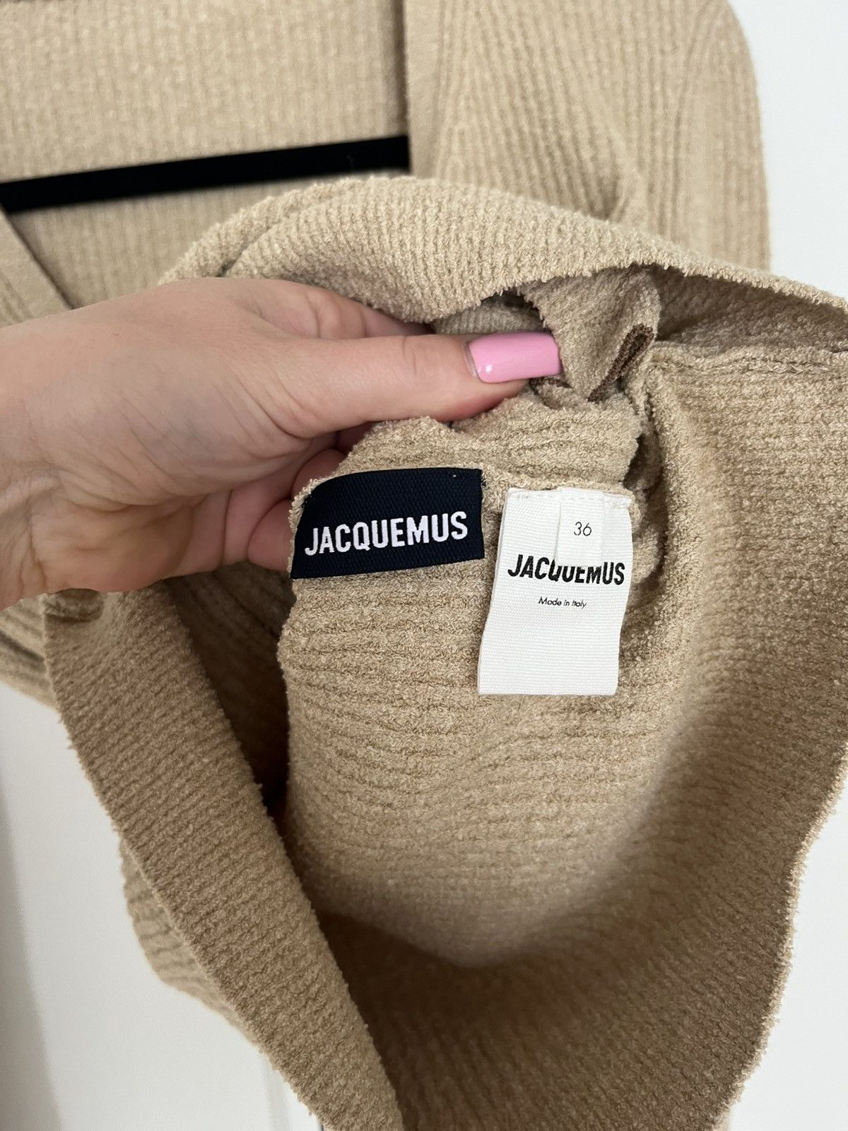 Jacquemus Le Gillet Noue beige brown cardigan sweater 36 Size S / US 4 / IT 40 - 7 Thumbnail