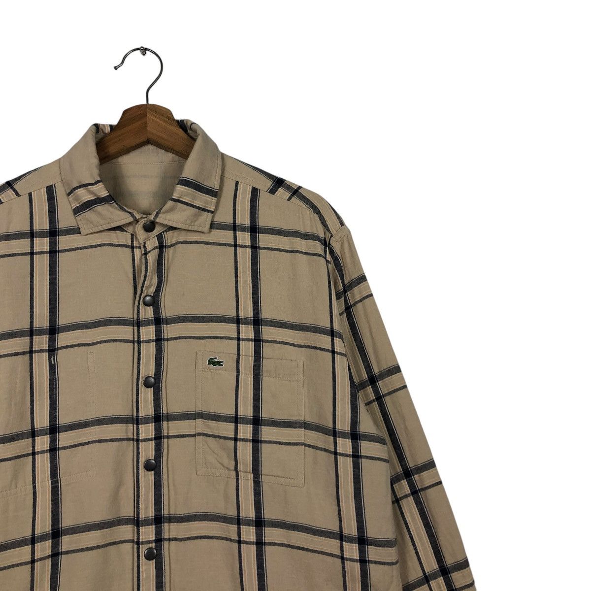 Japanese Brand 🔥VINTAGE REVERSIBLE FLANNEL JACKET LACOSTE TARTAN DESIGN Size US M / EU 48-50 / 2 - 8 Thumbnail