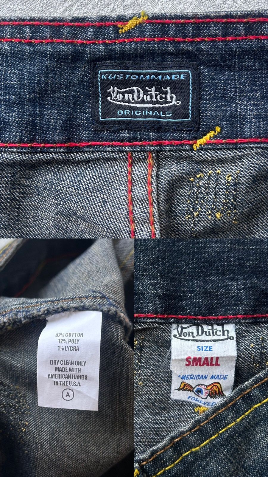 Von Dutch Vintage Y2K Von Dutch Big Logo Pleated Denim Mini Skirt Size 28" / US 6 / IT 42 - 11 Thumbnail