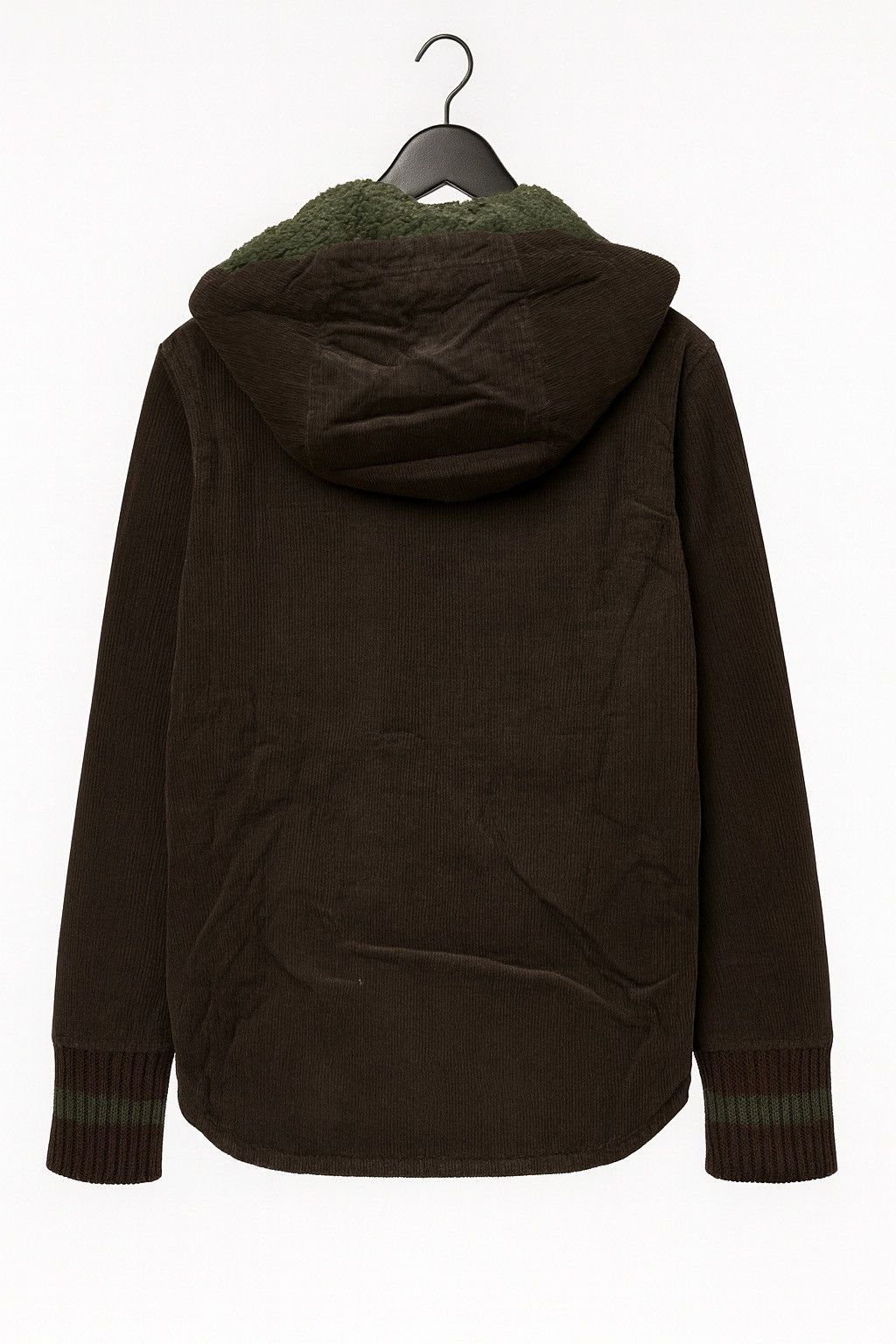WHIZ LIMITED Brown Corduroy Hooded Jacket with Knit Cuffs & Sherpa Lining Size US M / EU 48-50 / 2 - 2 Thumbnail